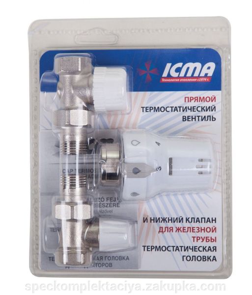 ICMA: Термостатический комплект прямой для железной трубы