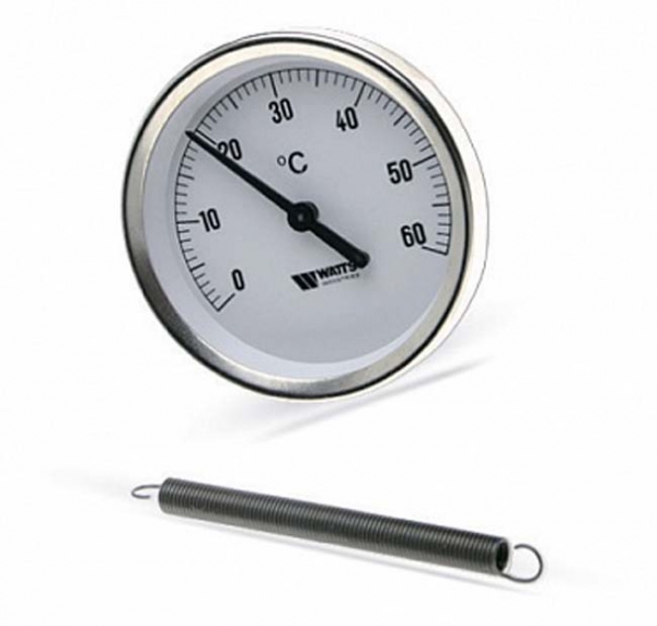 Термометр биметаллический накладной TAB с пружиной