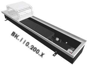 Конвектор встраиваемый в пол без вентиляторов VITRON ВК 110.200.2ТГ 1 теплообменник