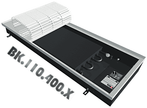 Конвектор встраиваемый в пол без вентиляторов VITRON ВК 110.400.2ТГ 3 теплообменника